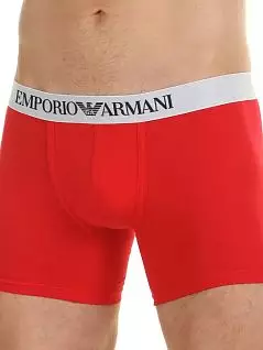 Облегающие боксеры на контрастной резинке красного цвета Emporio Armani RT45682
